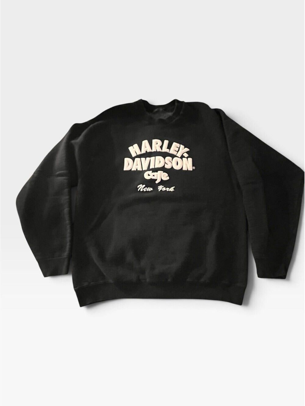 Vtg 90s Harley Davidson Cafe New York Crewneck Sweatshirt Size L Men’s Black